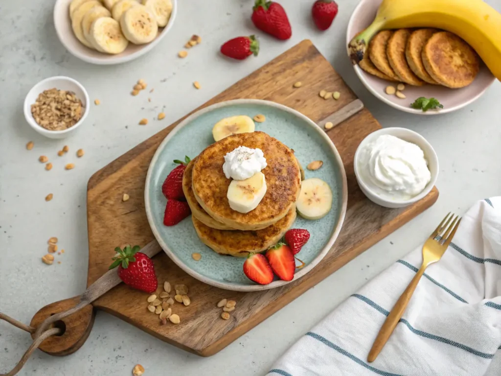 3-ingredient banana oat pancakes top
