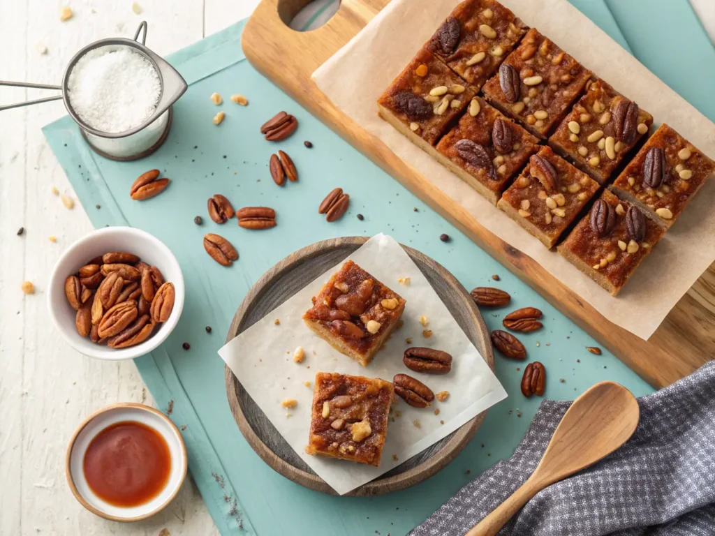 Caramel Pecan Dream Bars top