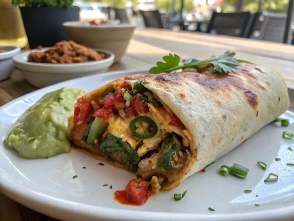 a burrito on a plate