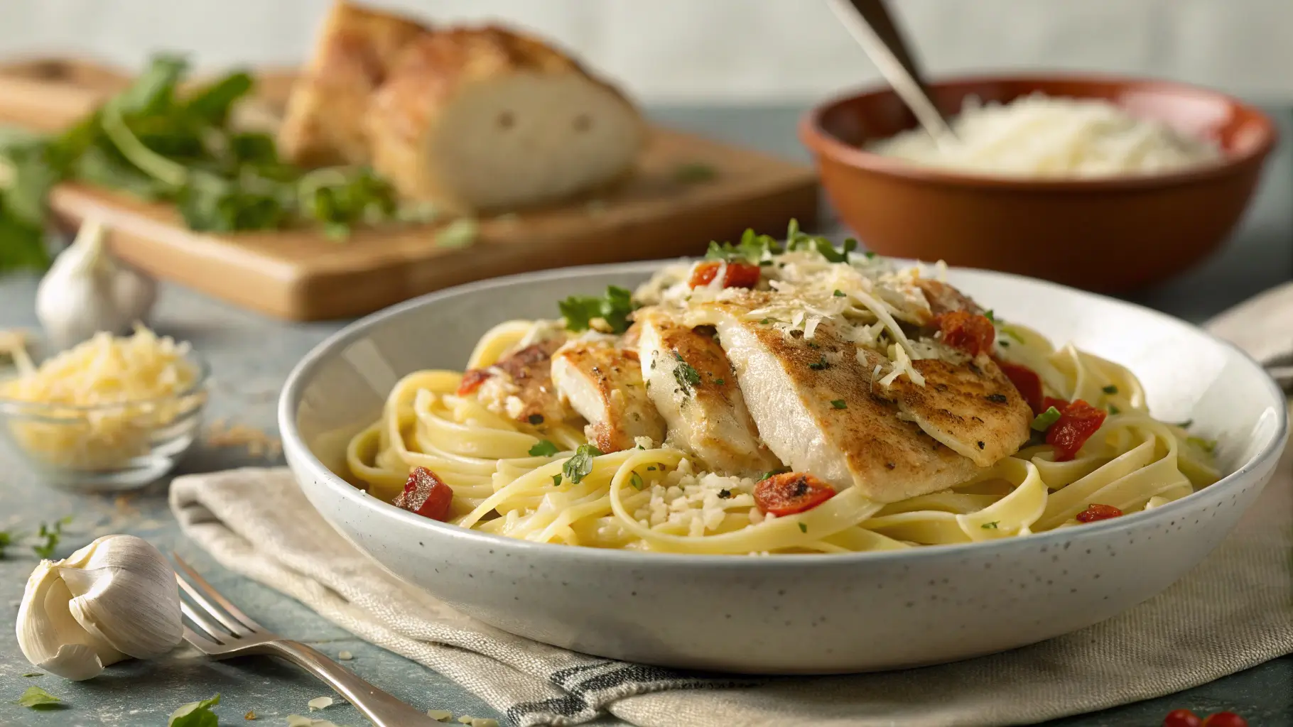 Garlic Parmesan Chicken Pasta