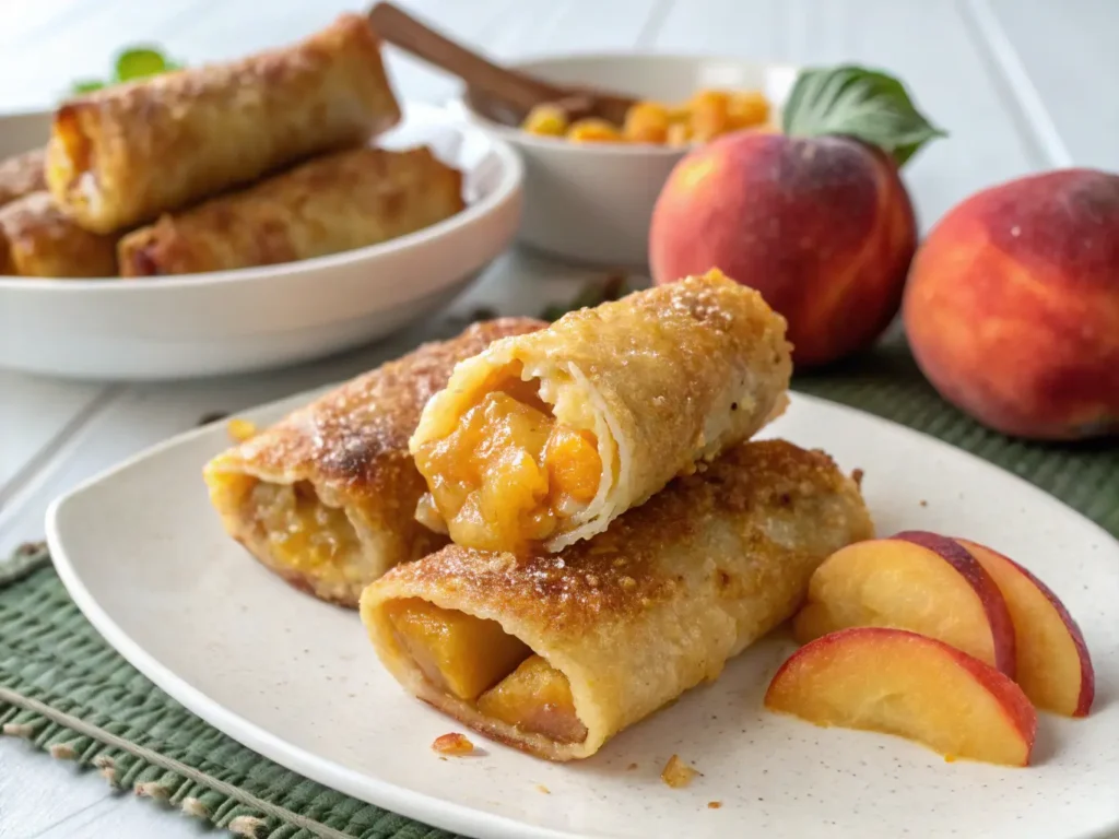 Peach Cobbler Egg Rolls 2