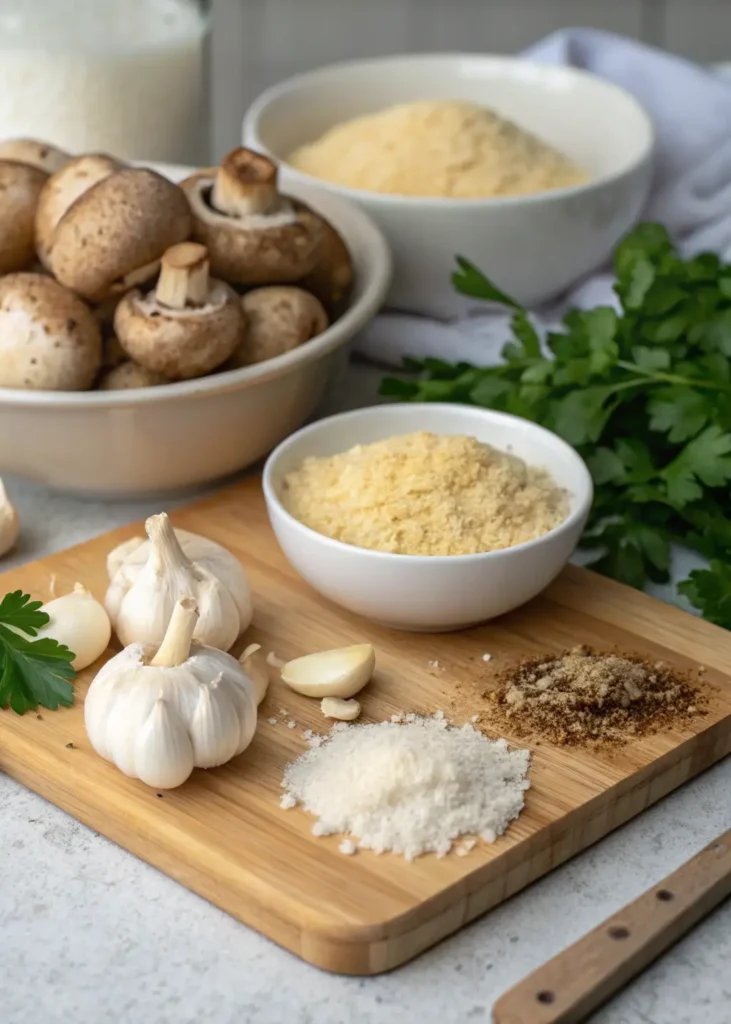 Crispy Garlic Mushroom Bites ingredients